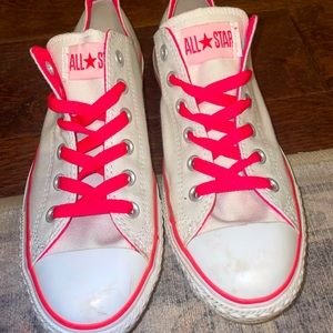 White & Pink Converse